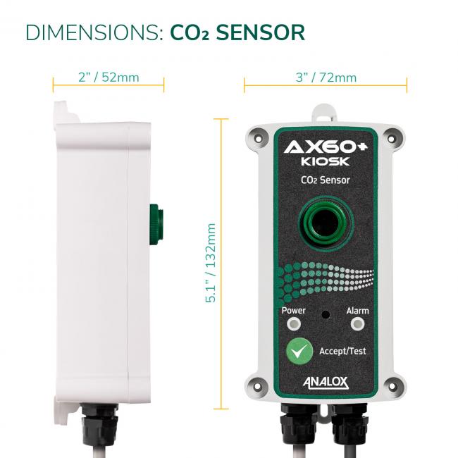 Ax60+ Kiosk - CO2 Sensor Dimensions