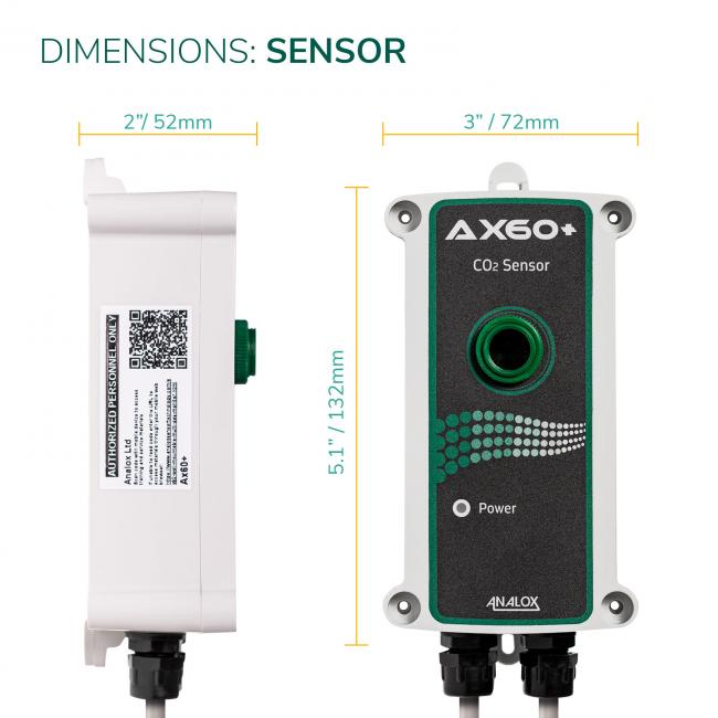 Ax60+ CO2 Sensor - Dimensions